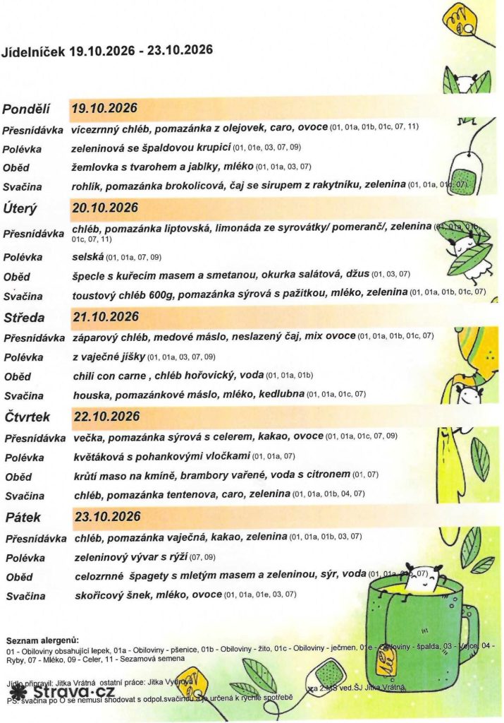 Jídelníček 19.10.-23.10.02026